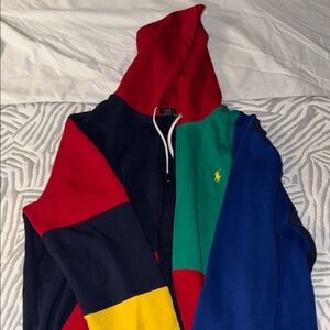 Colorblock Hoodie with Polo Logo